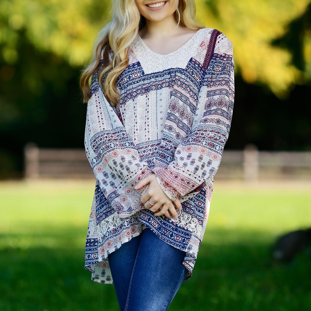 Sheer Flowy Bohemian Shirt